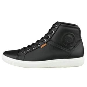 Ecco Sneakers High Top Leather Black Size 9.5 Comfort